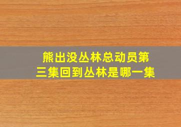 熊出没丛林总动员第三集回到丛林是哪一集