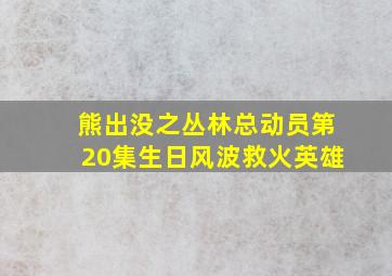 熊出没之丛林总动员第20集生日风波救火英雄