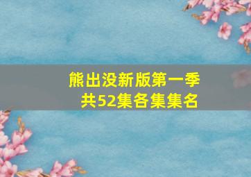 熊出没新版第一季共52集各集集名