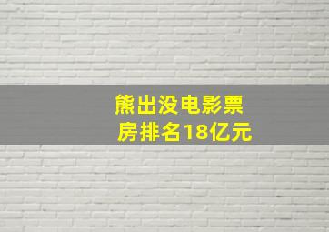 熊出没电影票房排名18亿元