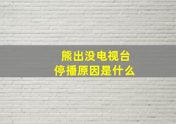 熊出没电视台停播原因是什么