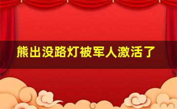 熊出没路灯被军人激活了