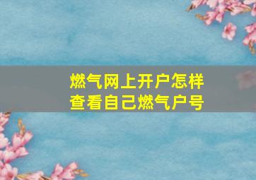 燃气网上开户怎样查看自己燃气户号