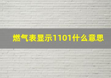 燃气表显示1101什么意思