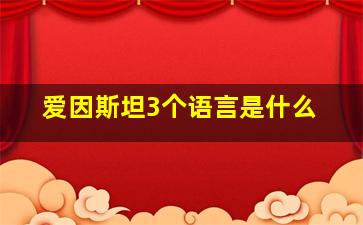 爱因斯坦3个语言是什么