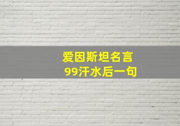 爱因斯坦名言99汗水后一句