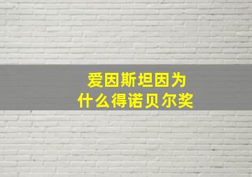 爱因斯坦因为什么得诺贝尔奖