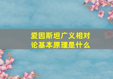 爱因斯坦广义相对论基本原理是什么