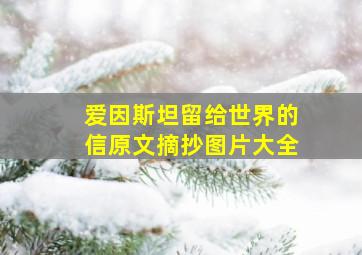 爱因斯坦留给世界的信原文摘抄图片大全