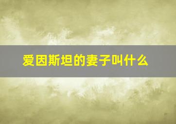 爱因斯坦的妻子叫什么