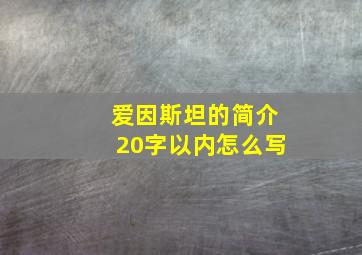 爱因斯坦的简介20字以内怎么写