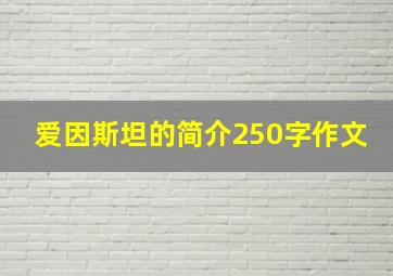 爱因斯坦的简介250字作文