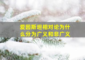 爱因斯坦相对论为什么分为广义和非广义