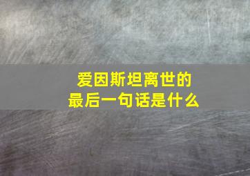 爱因斯坦离世的最后一句话是什么