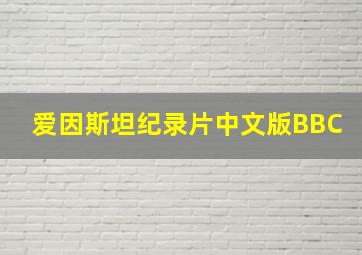 爱因斯坦纪录片中文版BBC