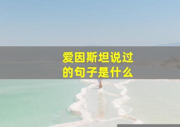 爱因斯坦说过的句子是什么