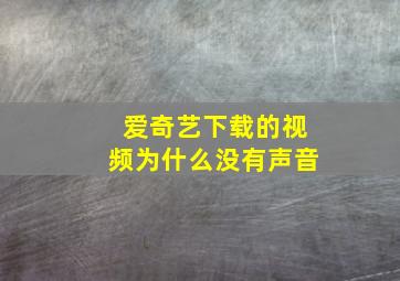 爱奇艺下载的视频为什么没有声音