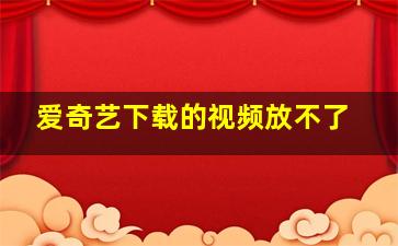 爱奇艺下载的视频放不了