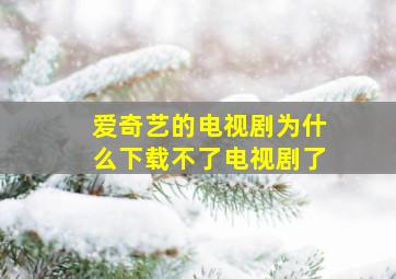 爱奇艺的电视剧为什么下载不了电视剧了