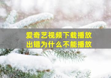 爱奇艺视频下载播放出错为什么不能播放