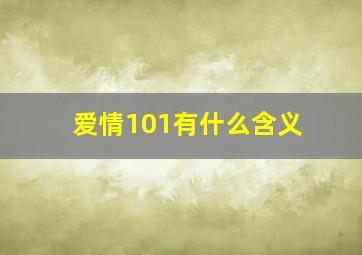 爱情101有什么含义