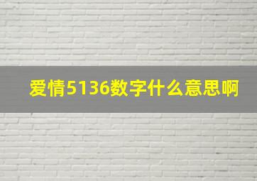 爱情5136数字什么意思啊