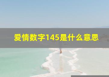 爱情数字145是什么意思