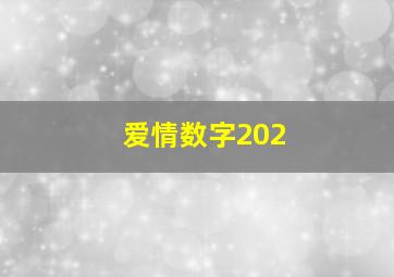 爱情数字202