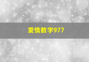 爱情数字977