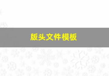 版头文件模板