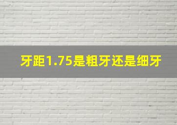 牙距1.75是粗牙还是细牙