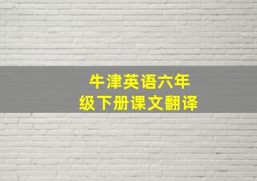 牛津英语六年级下册课文翻译