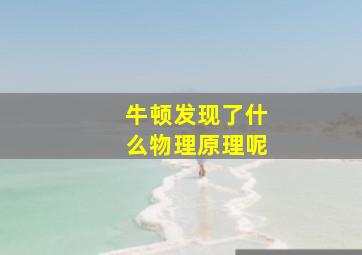 牛顿发现了什么物理原理呢