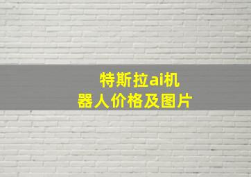 特斯拉ai机器人价格及图片