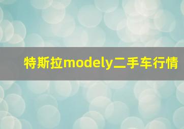 特斯拉modely二手车行情