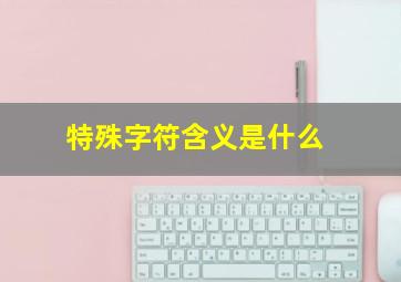 特殊字符含义是什么