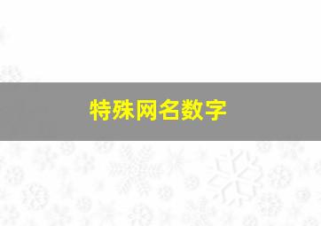 特殊网名数字