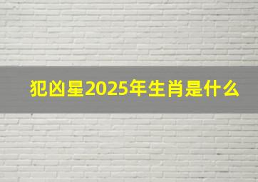 犯凶星2025年生肖是什么