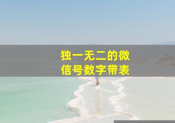 独一无二的微信号数字带表