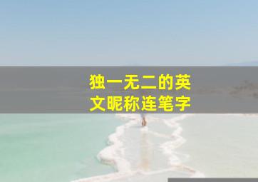 独一无二的英文昵称连笔字