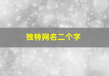 独特网名二个字