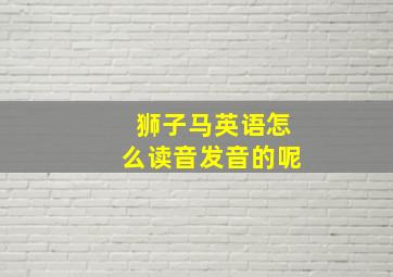 狮子马英语怎么读音发音的呢