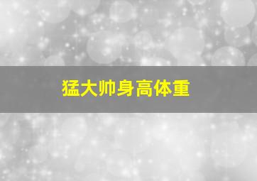 猛大帅身高体重