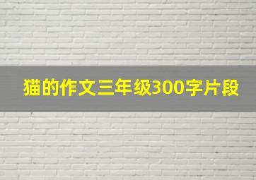 猫的作文三年级300字片段