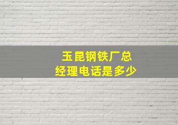 玉昆钢铁厂总经理电话是多少