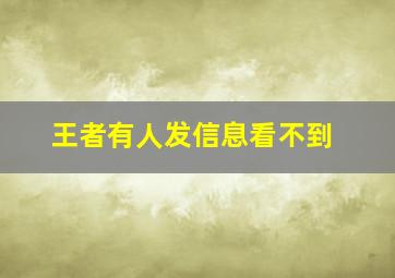 王者有人发信息看不到