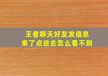 王者聊天好友发信息来了点进去怎么看不到