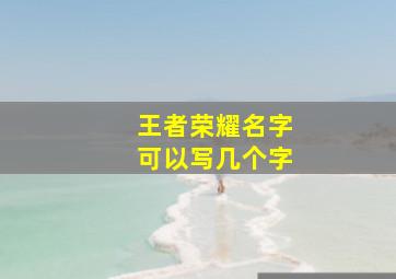 王者荣耀名字可以写几个字