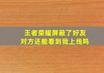 王者荣耀屏蔽了好友对方还能看到我上线吗