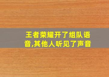 王者荣耀开了组队语音,其他人听见了声音